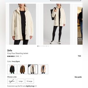 Zella Ivory Egret Faux Shearling Jacket